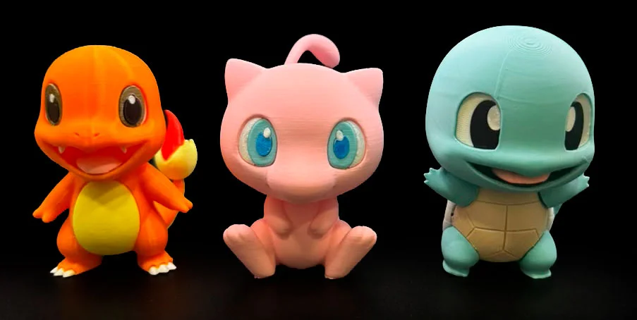 Combo com Charmander, Mew e Squirtle Chibi
